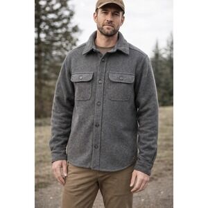 Jachs New York Wool Blend Sherpa Lined Jacket Small Gray Outdoor Shirt Jacket